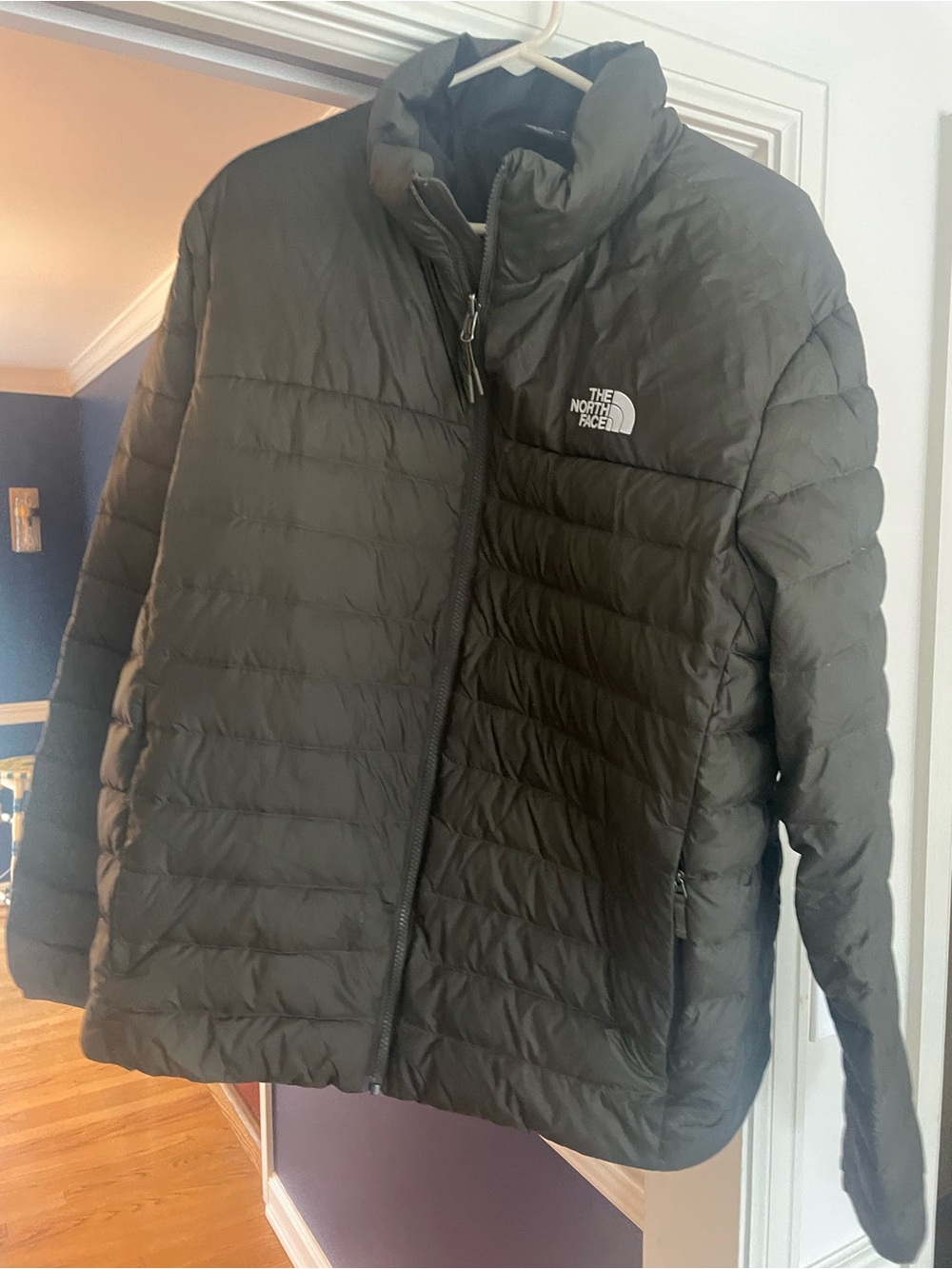 The North Face Men's Olive Puffer Jacket down ski outdoors winter coat XL EUC!